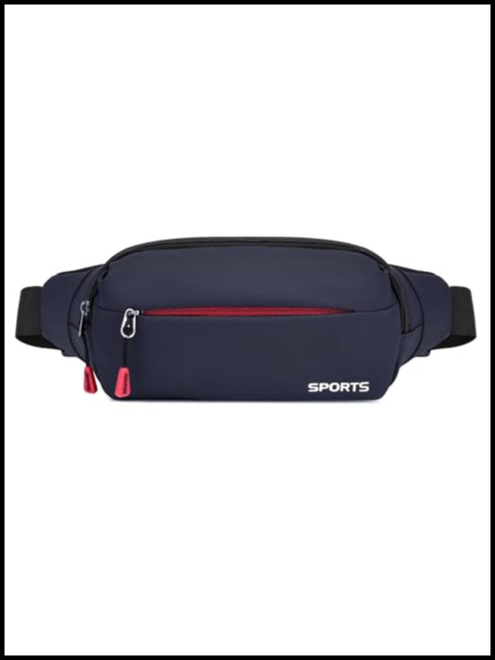 Water-Resistant Nylon Waist Pack 4-Zipper Pockets Adjustable Belt Running